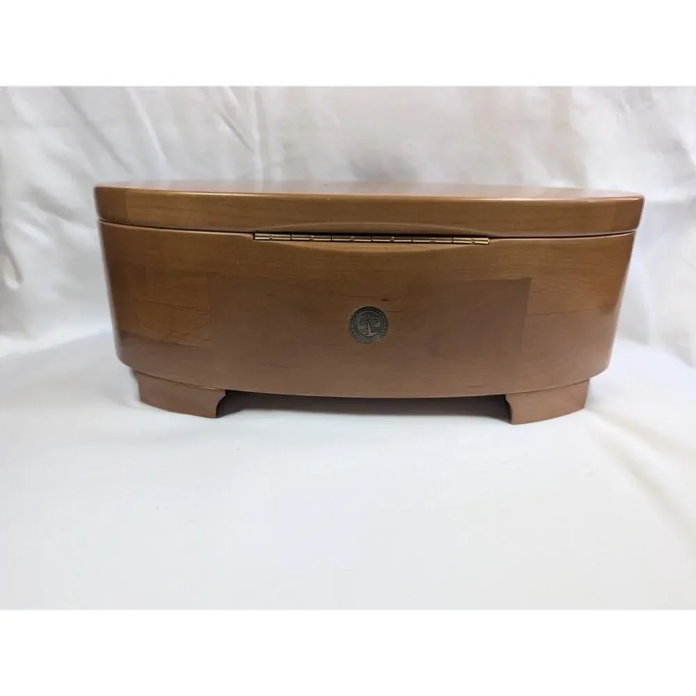 Levenger Oval Wooden 4 Pen & 2 Ink Holder Desktop Stand Box